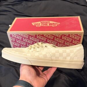 Vans Authentic Mono Cream Checkered Sneakers